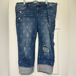 Torrid cropped faded star jeans size 16